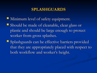 BIOSAFETY PPT ANSHU measures in microbiological diagnostic lab | PPT