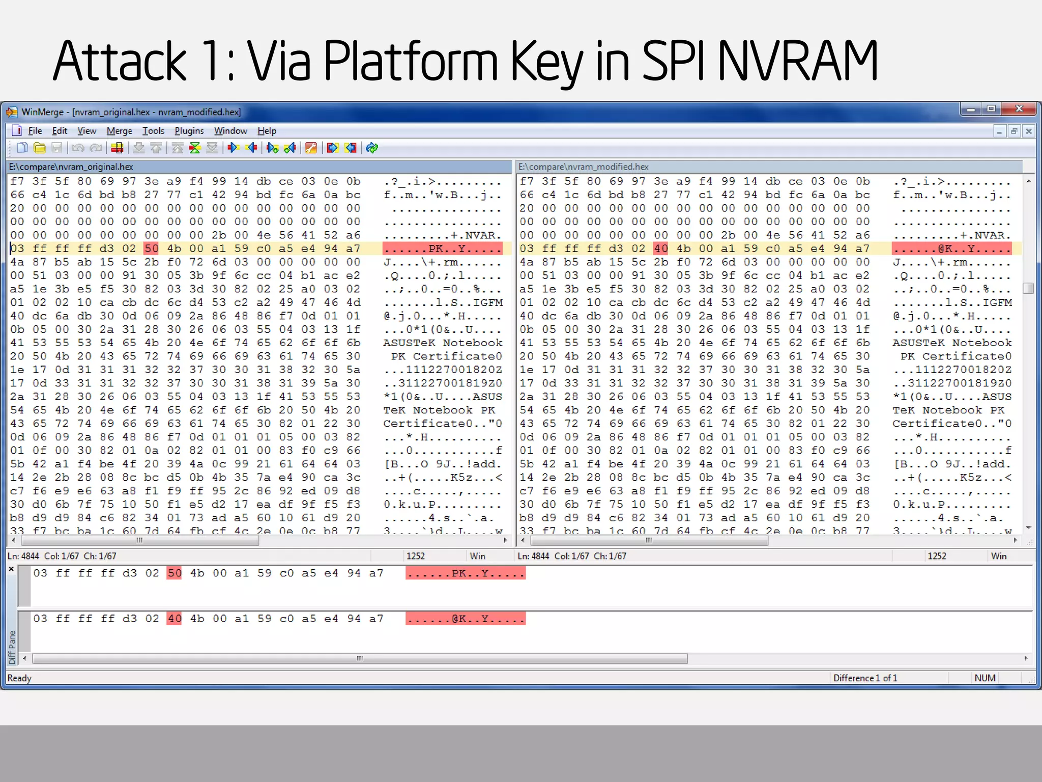 Attack 1: Via Platform Key in SPI NVRAM  