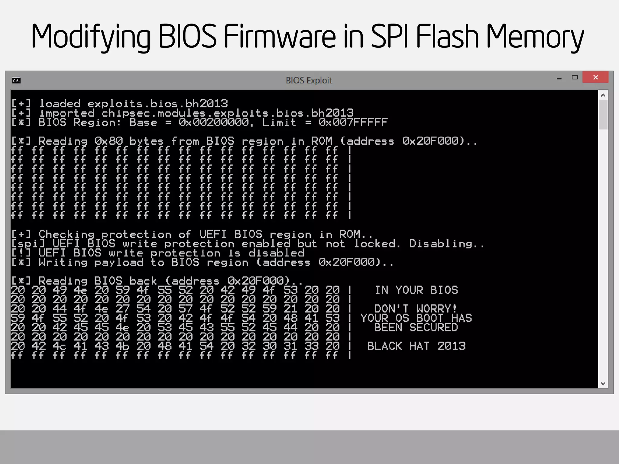 Modifying BIOS Firmware in SPI Flash Memory  
