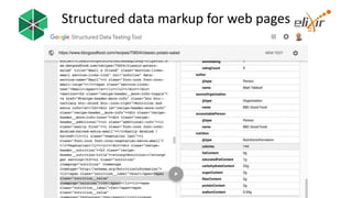 Structured data markup for web pages
 