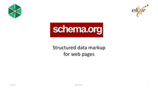 Structured data markup
for web pages
1 Nov 2017 #bioschemas 3
 