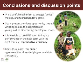 Unzipping the Goat Helix: Harnessing genetic diversity to improve goat productivity in Africa