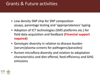Use of advanced genomics in determining appropriate breed types for smallholder dairy