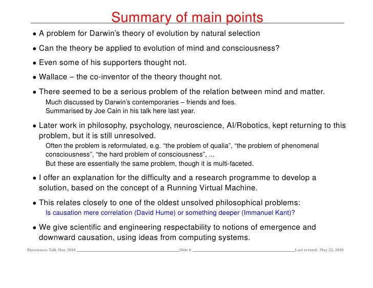 Natural Selection Main Problem Natural Selection Main Problem