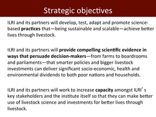 Biosciences research at the International Livestock Research Institute (ILRI)