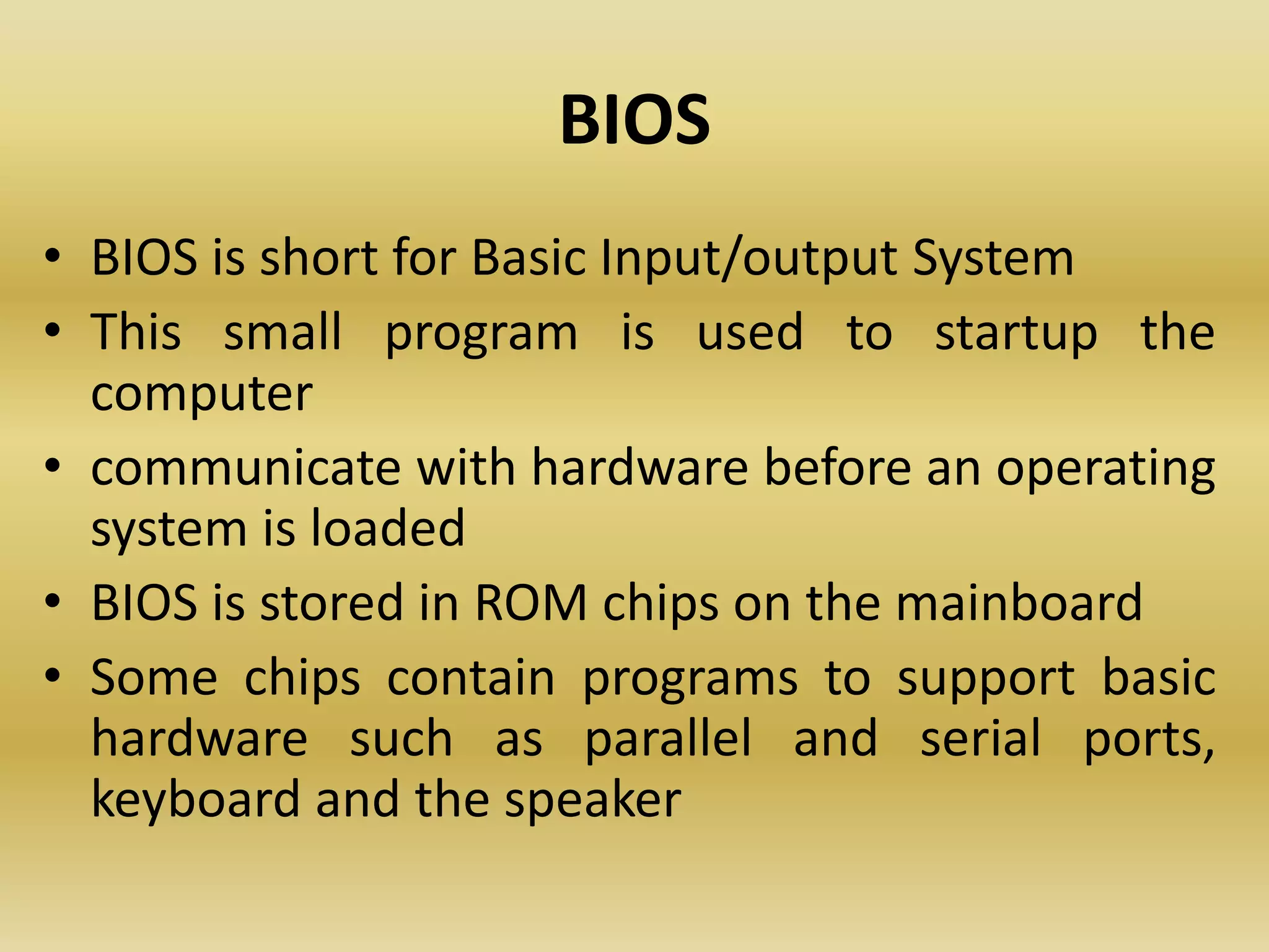 Bios, cmos and post | PPTX
