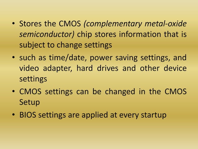 Bios, cmos and post | PPTX | Operating Systems | Computer Software and ...
