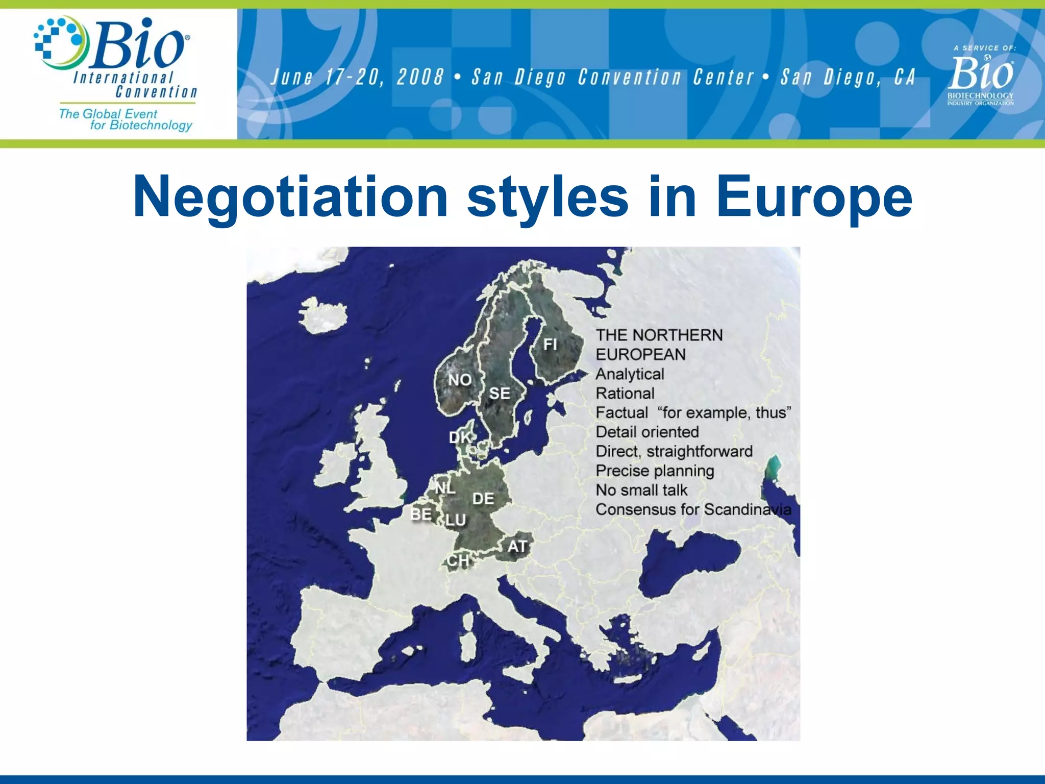 Negotiation styles in Europe 