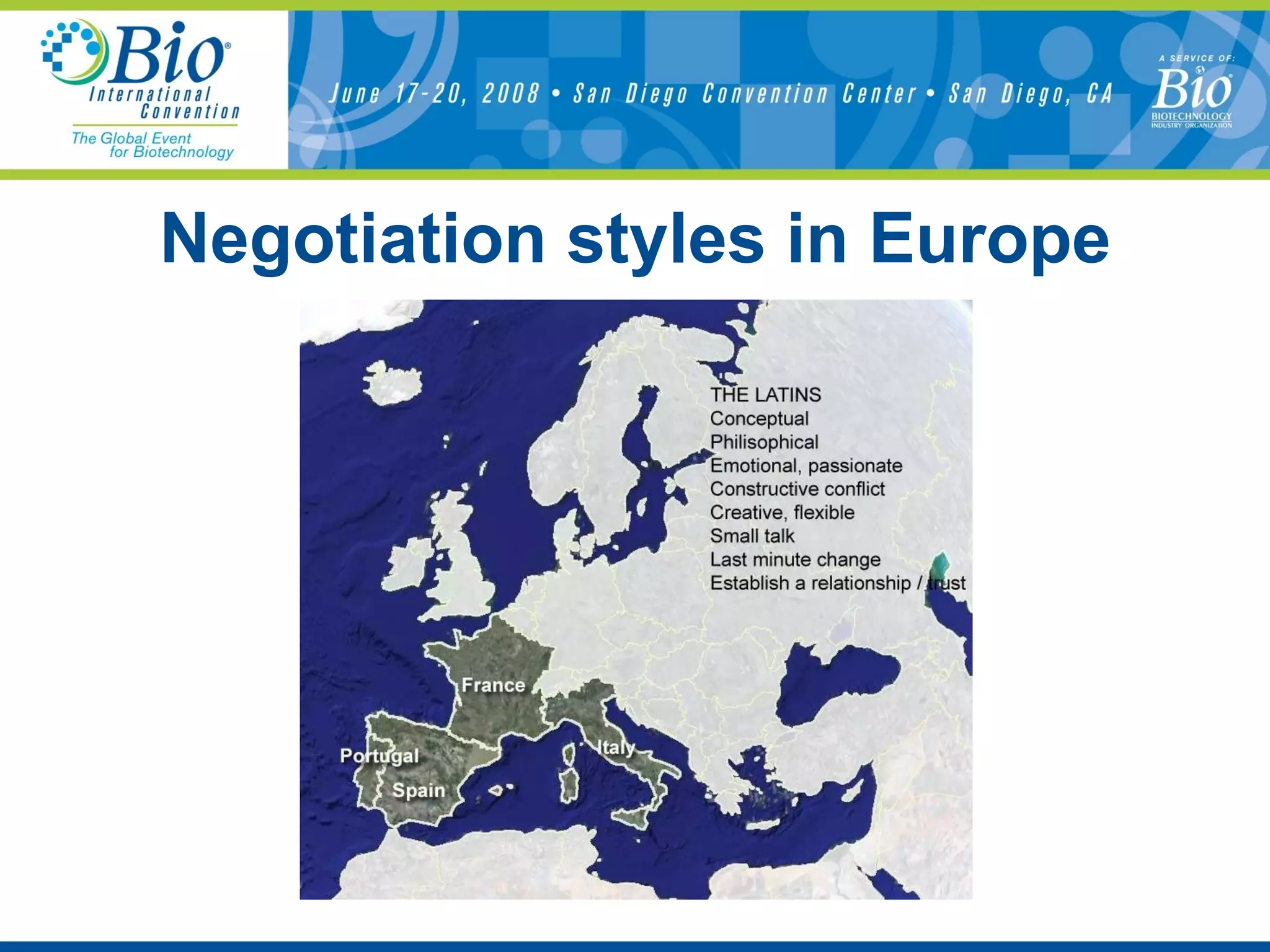 Negotiation styles in Europe 