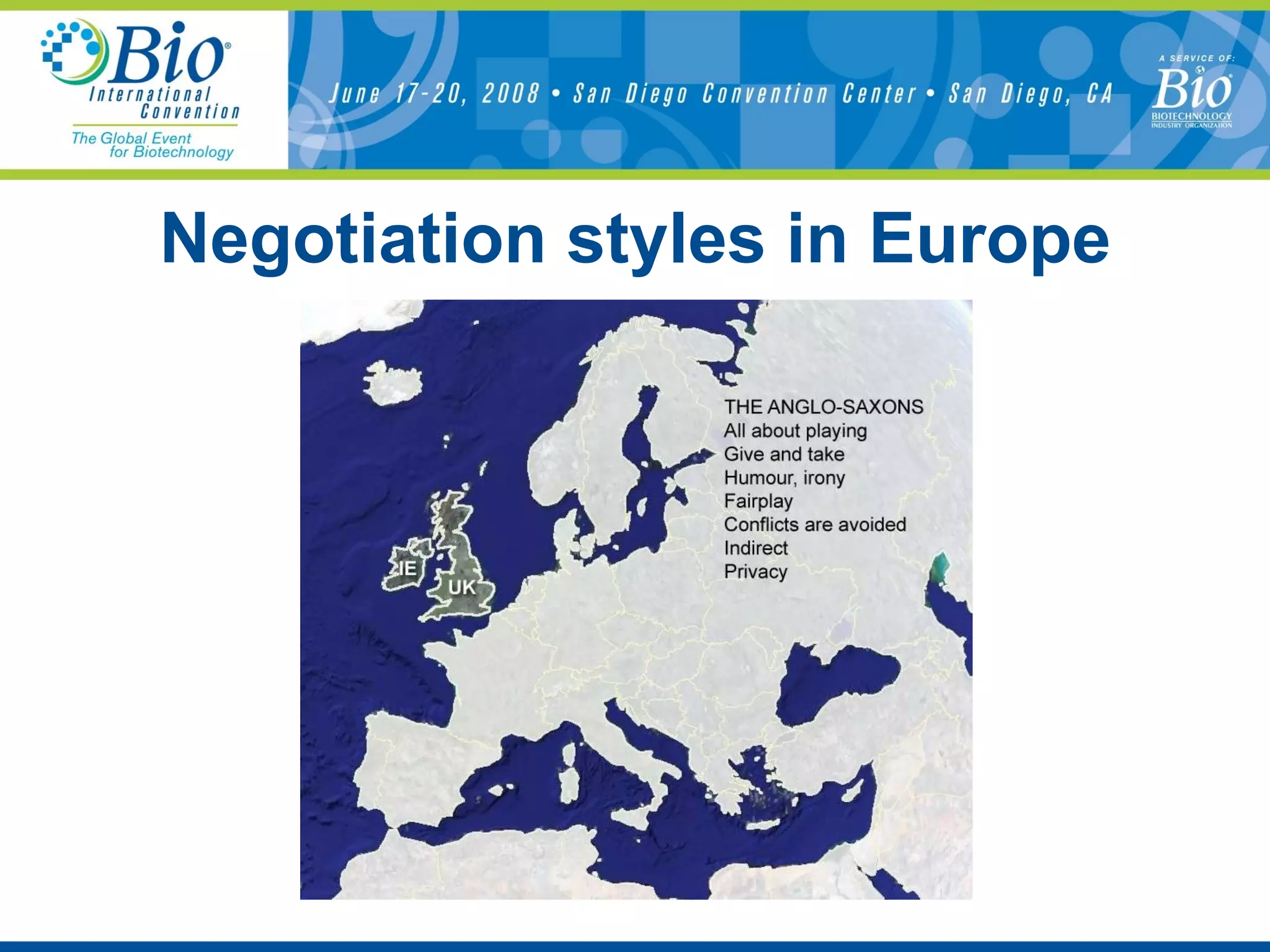 Negotiation styles in Europe 