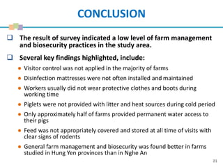 Biosecurity practices in small-scale pig farms in Hung Yen and Nghe An, Vietnam
