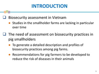 Biosecurity practices in small-scale pig farms in Hung Yen and Nghe An, Vietnam