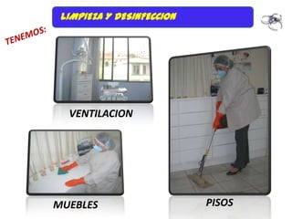 LIMPIEZA Y DESINFECCION




  VENTILACION




MUEBLES                    PISOS
 