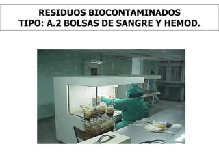 RESIDUOS BIOCONTAMINADOS TIPO: A.2 BOLSAS DE SANGRE Y HEMOD. 
