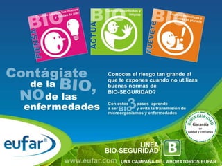 Antecedentes
La implementación de los programas de bioseguridad en los
organismos de salud surgió a partir de los importantes estadíos o
hechos por el Centro de Control de Enfermedades (C.D.C.) de
Atlanta (USA), en 1987, a través de un grupo de expertos quienes
estaban preocupados en desarrollar guías para prevenir el V.I.H.
entre el personal de salud, es así como establecen las normas o
precauciones universales.

Conductas Básicas en Bioseguridad. Ministerio de Salud, abril 1997

Resolución 1043 de 2006. Estándares único de habilitación ,
Obligatorio manual de bioseguridad para prestación de sus
Servicios
`
RESOLUCION 02183 DE 2004 Por la cual se adopta el Manual de
Buenas Prácticas de Esterilización para Prestadores de Servicios de
Salud.
 