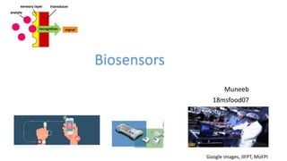 Muneeb
18msfood07
Google images, IIFPT, MoFPI
Biosensors
 