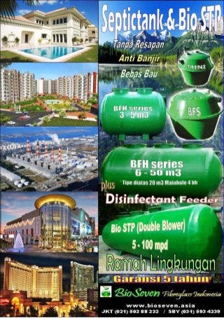 Bio septic tank biotech & biofil tration bhs & bfh series  by bioseven ekonomis, efisien & ramah lingkungan