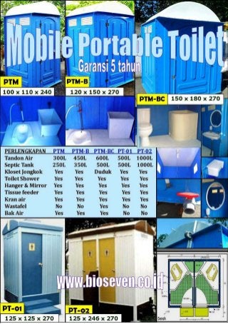 Bio seven portable toilet, mobile toilet , toilet portabel, wc portabel, mck, kakus frp, toilet kontainer ekonomis & ramah lingkungan