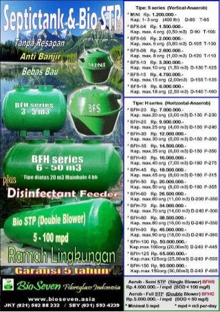 Bio seven septic tank, septik tank, tangki septik, bio septictank, biotech & biofil tration system