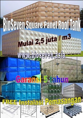 Bio seven square panel roof tank & ground tank   gutter, roof light  & lining