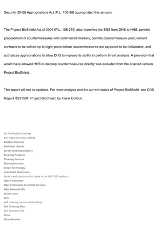 Bioshield Project Bioshield | DOCX