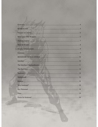 Bioshock Game Pitch Deck