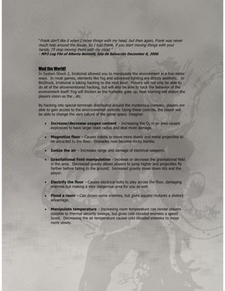 Bioshock Game Pitch Deck