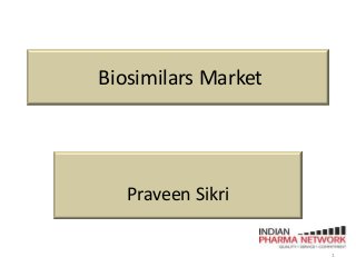 Biosimilars Market
Praveen Sikri
1
 