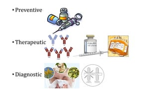 • Preventive
• Therapeutic
• Diagnostic
 