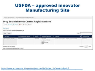 USFDA – approved innovator
Manufacturing Site
52
https://www.accessdata.fda.gov/scripts/cder/daf/index.cfm?event=BasicSearch.process
 