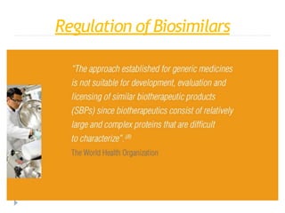 Regulation ofBiosimilars
 