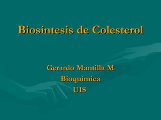 Biosíntesis de Colesterol Gerardo Mantilla M Bioquímica UIS  
