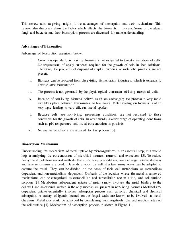 Phd thesis on biosorption of heavy metals