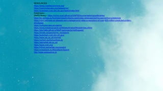 RESOURCES
https://www.rosettacommons.org/
https://openmolecules.org/datawarrior/
https://pubchem.ncbi.nlm.nih.gov//edit3/index.html
Databases--
GNPS library-- https://ccms-ucsd.github.io/GNPSDocumentation/gnpslibraries/
https://ec.europa.eu/food/plant/pesticides/eu-pesticides-database/start/screen/active-substances
https://cbirt.net/meta-ai-releases-esm-metagenomic-atlas-a-repository-of-over-600-million-predicted-protein-
structures/
https://comptox.epa.gov/genra/
https://www.metaboanalyst.ca/MetaboAnalyst/ModuleView.xhtml
https://ipb-halle.github.io/MetFrag/projects/metfragweb/
https://hmdb.ca/spectra/ms_ms/search
https://pubchem.ncbi.nlm.nih.gov/
https://www.ebi.ac.uk/chembl/
https://ochem.eu/home/show.do
https://alphafold.ebi.ac.uk/
https://www.rcsb.org/
https://cfmid.wishartlab.com/predict
https://massbank.eu/MassBank/Search
http://www.swissadme.ch
 