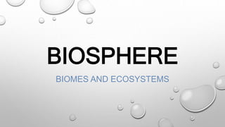BIOSPHERE
BIOMES AND ECOSYSTEMS
 