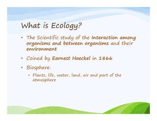 Biosphere concept 1st sem ecg 101 | PDF