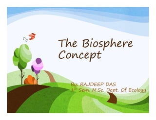 The Biosphere
ConceptConcept
By: RAJDEEP DAS
1st Sem. M.Sc. Dept. Of Ecology
 