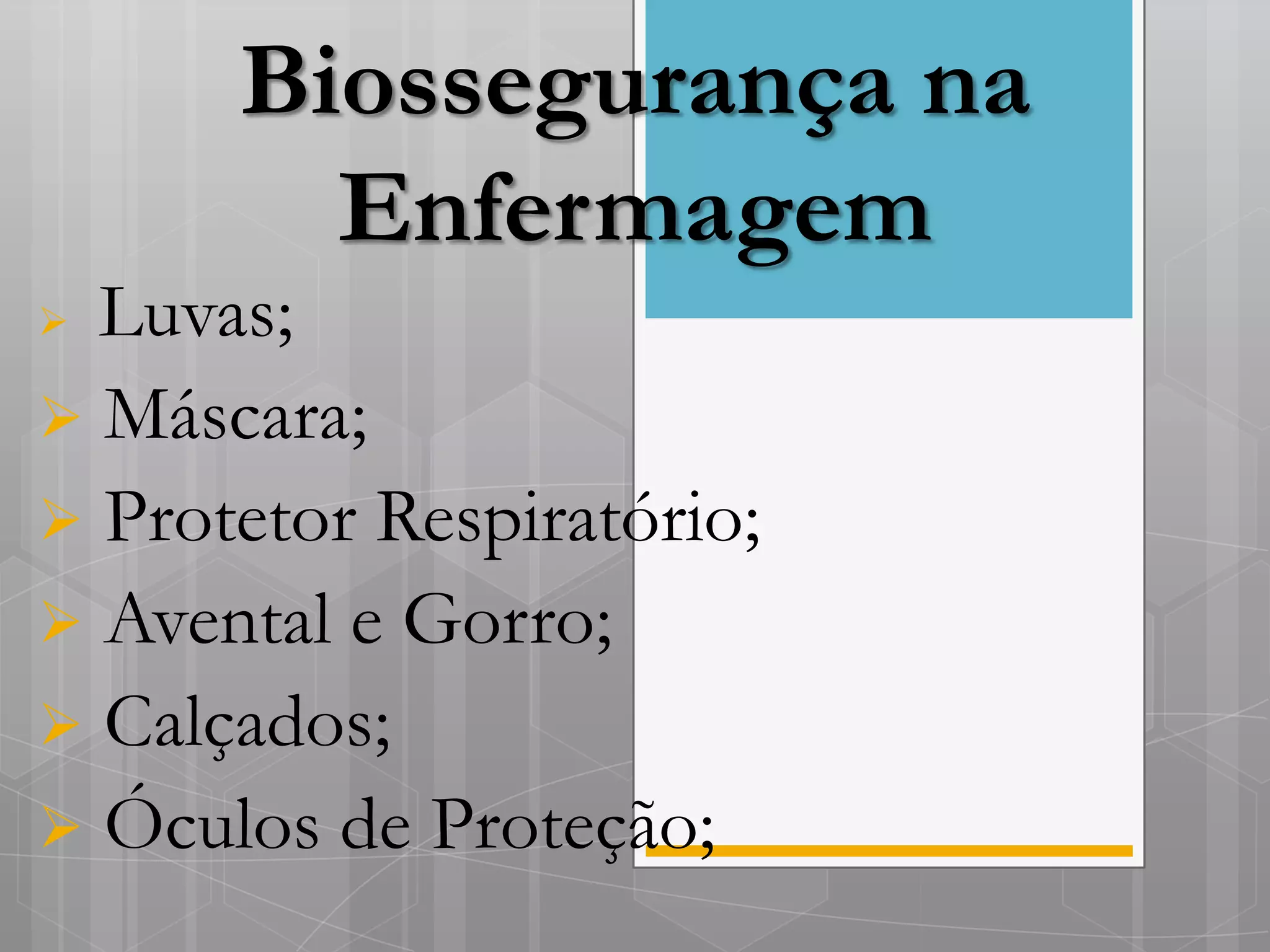 Biossegurança na enfermagem | PPT