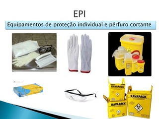 Equipamentos de proteção individual e pérfuro cortante
 