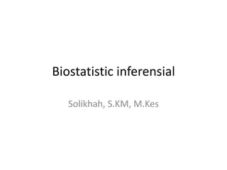 Biostatistic inferensial

   Solikhah, S.KM, M.Kes
 