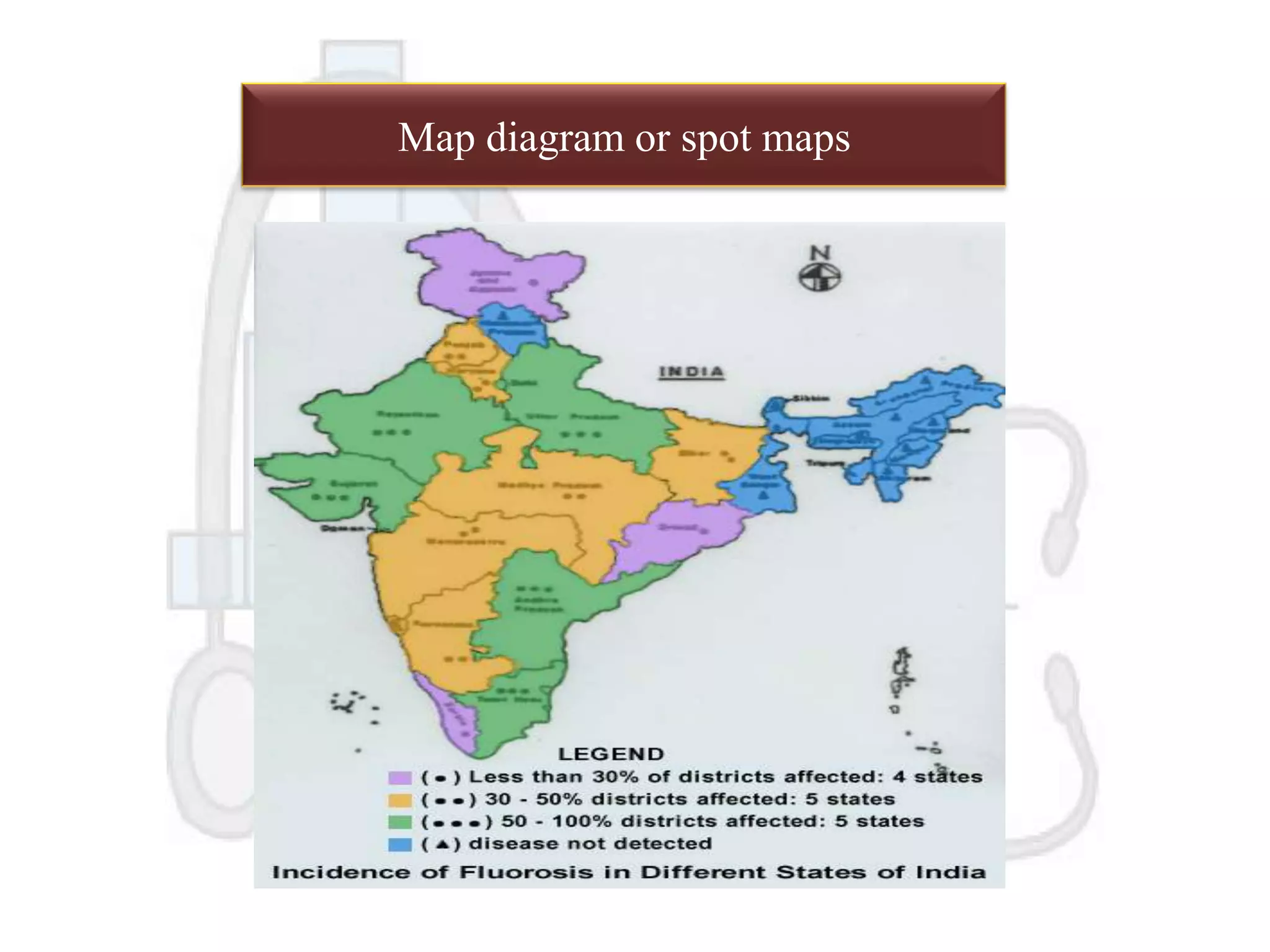 Map diagram or spot maps

 