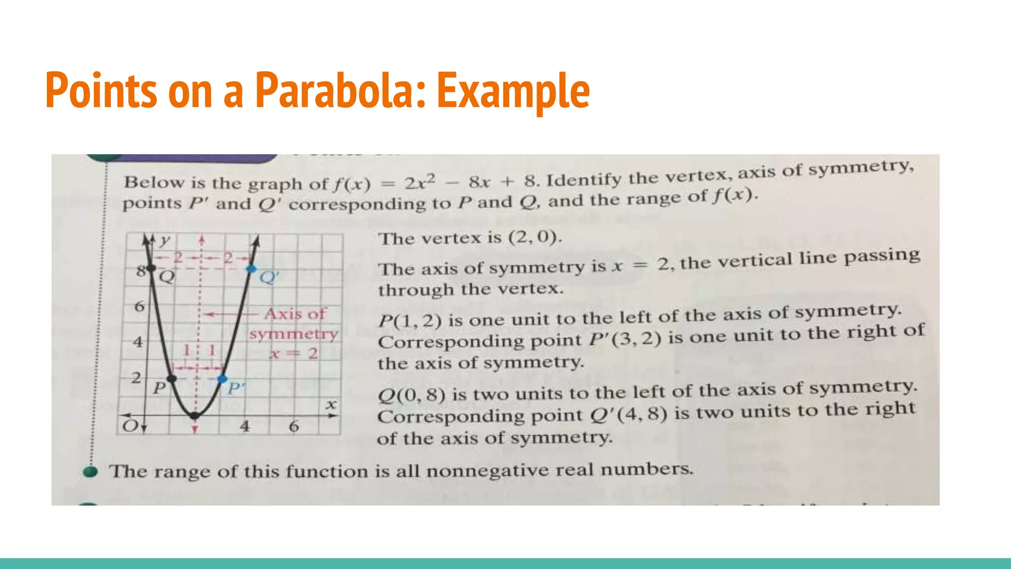 Points on a Parabola: Example
 
