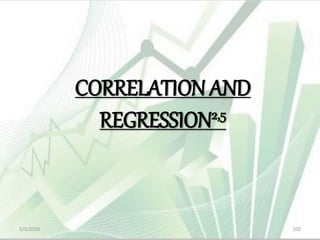 CORRELATION AND
REGRESSION2,5
5/5/2020 102
 