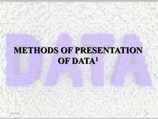 METHODS OF PRESENTATION
OF DATA1
5/5/2020 64
 