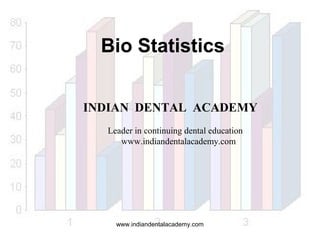 Bio Statistics
INDIAN DENTAL ACADEMY
Leader in continuing dental education
www.indiandentalacademy.com

www.indiandentalacademy.com

 