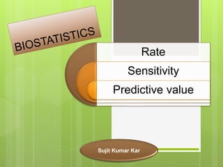 Rate
Sensitivity
Predictive value
Sujit Kumar Kar
 
