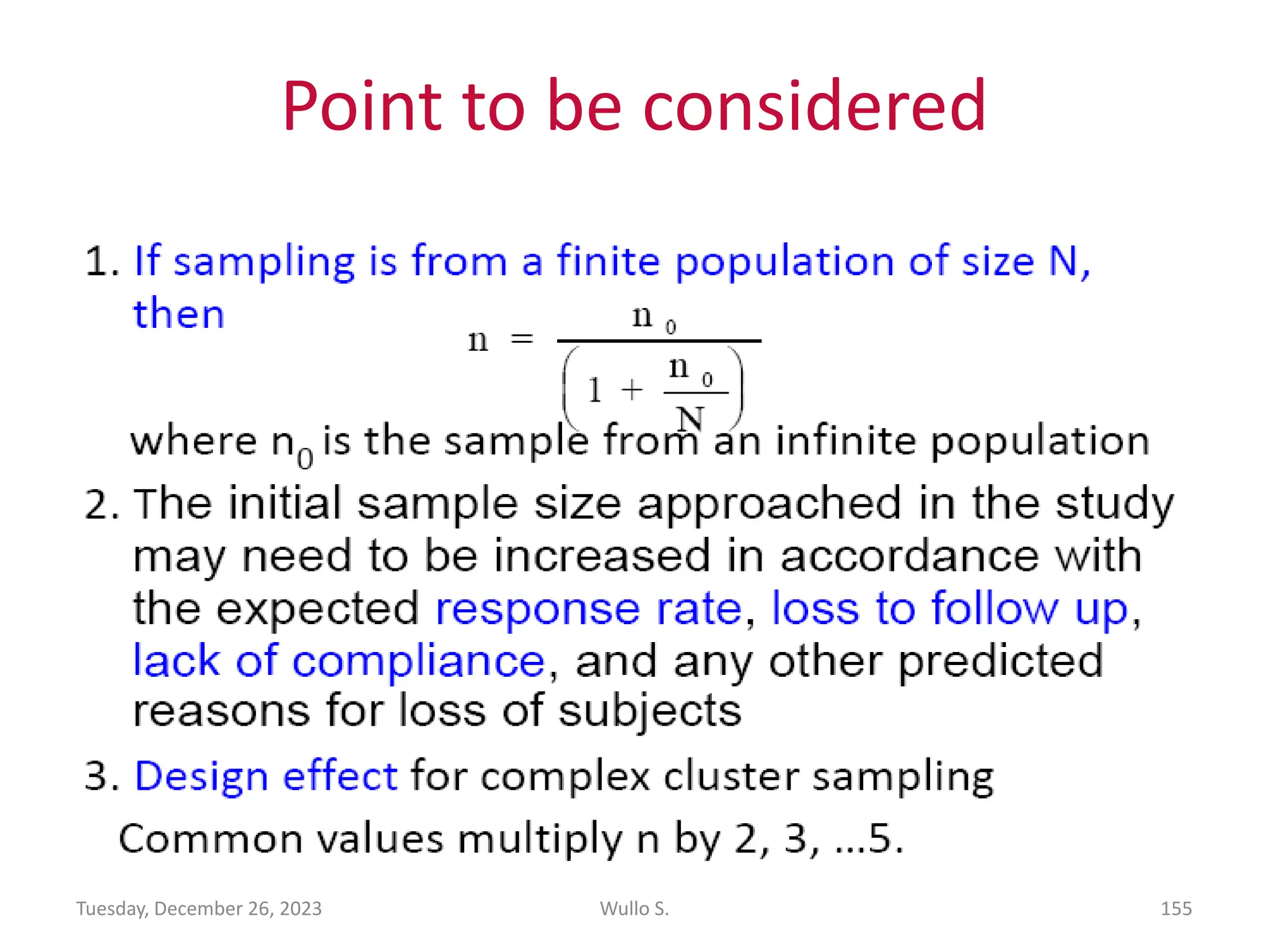 Point to be considered
Wullo S. 155
Tuesday, December 26, 2023
 