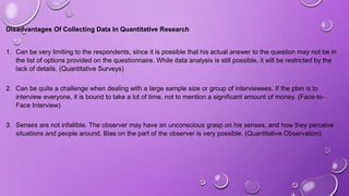 Methods of Data Collection in Quantitative Research (Biostatistik) | PPT