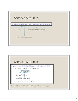 Biostatistics Workshop: Sample Size & Power | PDF
