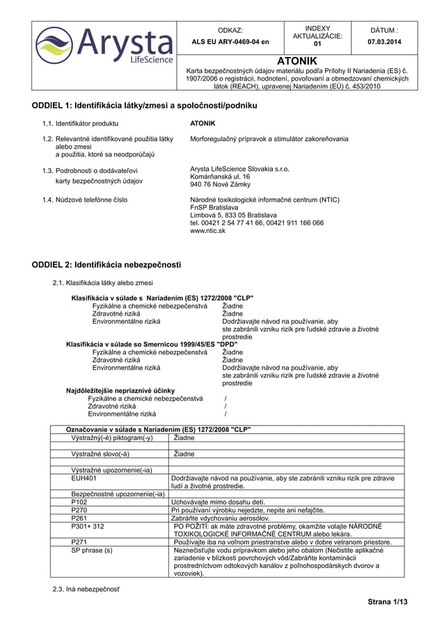 Biostimulant atonik msds | PDF